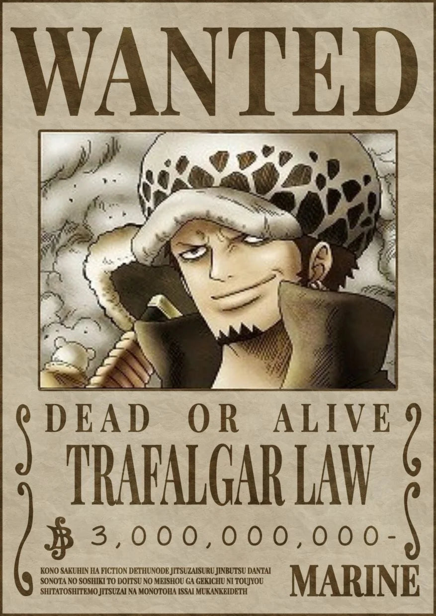 One Piece Wanted Poster Set of 12 posters