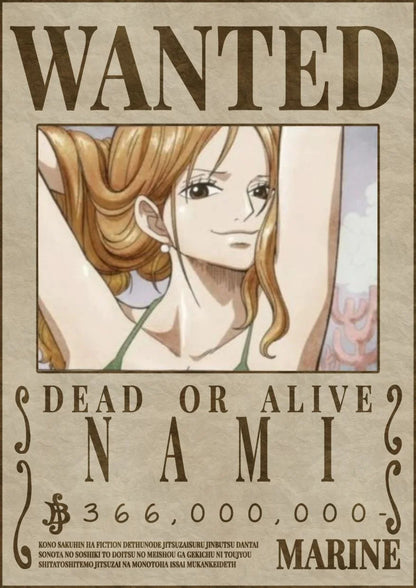 One Piece Wanted Poster Set of 12 posters