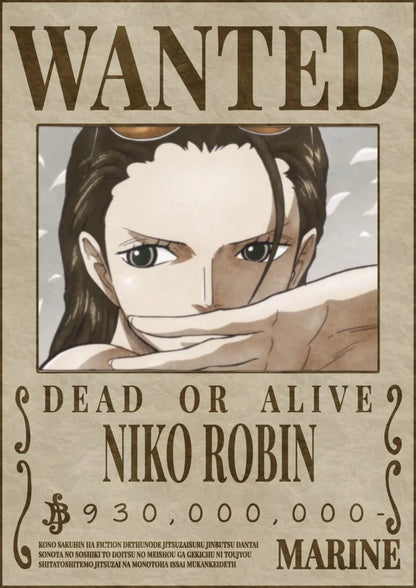 One Piece Wanted Poster Set of 12 posters