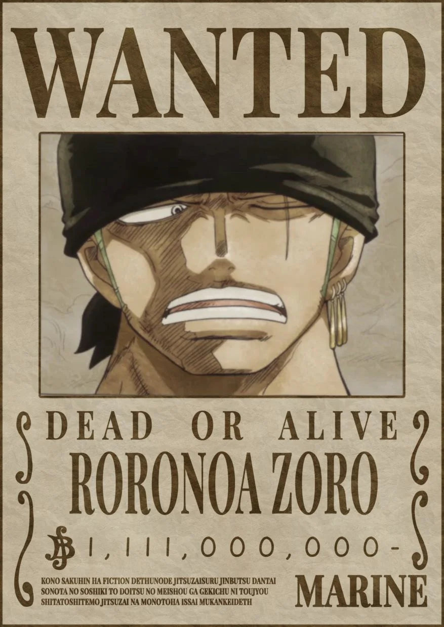 One Piece Wanted Poster Set of 12 posters